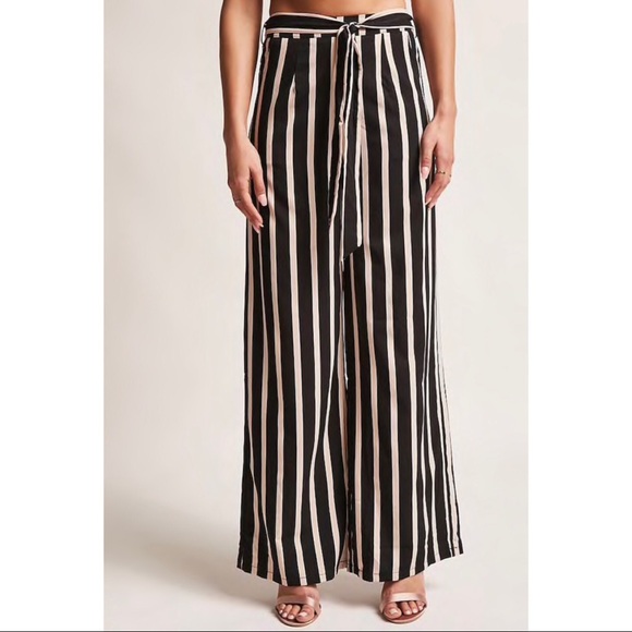 Forever 21 Striped wide-leg Pant with Tie - Picture 3 of 4
